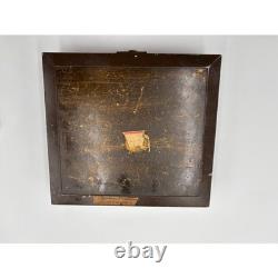 Vintage 60's Wooden Box with Key, E. Berman & Co, Milwaukee Harbor Lake Scene