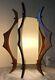 Vintage 60s Sculptural Wood Plastic Hanging Light Fixture Lamp Mcm Swag Pendant