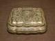 Vintage 7 1/4 X 6 X 2 3/4 High Red Velvet Lined Jewelry Trinket Metal Box