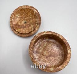 Vintage. 800 Silver Trinket Jewelry Box Orchid Yellow Stone Italy 2.3 Marked