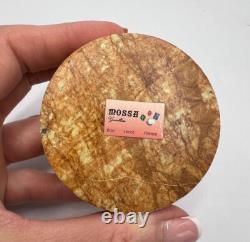 Vintage. 800 Silver Trinket Jewelry Box Orchid Yellow Stone Italy 2.3 Marked