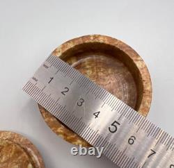 Vintage. 800 Silver Trinket Jewelry Box Orchid Yellow Stone Italy 2.3 Marked