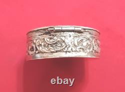 Vintage 830 Silver Trinket Pill Box With Cherubs Angels Children