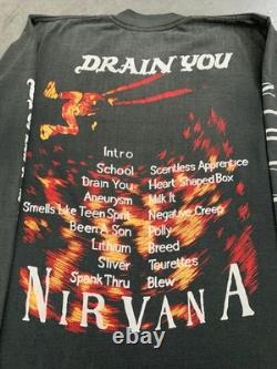 Vintage 90's bootleg nirvana Drain You Kurt Cobain Heart Shape Box Tshirt