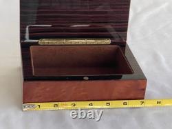 Vintage A. Gargiulo & Jannuzzi Sorrento Italy Inlaid Burl Wood Jewelry Box 7x5