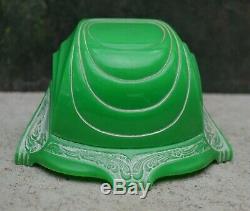 Vintage ART DECO green Clamshell CELLULOID presentation Ring Box Display Mautner