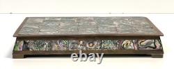 Vintage Abalone Shell And Brass Jewelry Trinket Box Mexico