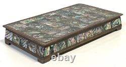 Vintage Abalone Shell And Brass Jewelry Trinket Box Mexico