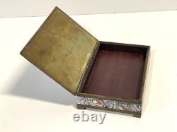 Vintage Abalone Shell And Brass Jewelry Trinket Box Mexico