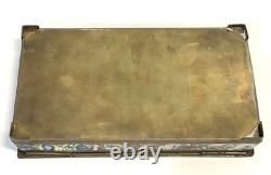 Vintage Abalone Shell And Brass Jewelry Trinket Box Mexico