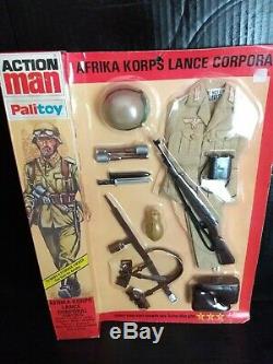 Vintage Action Man German Afrika Korps locker box card. Original 1977. Sealed