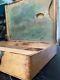 Vintage Aged Cedar Wood Painters Travel Art Box, Double Hinged, With Palette