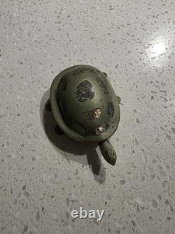 Vintage Alpaca Mexico Silver Tone With Inlaid Abalone Turtle Box