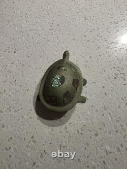 Vintage Alpaca Mexico Silver Tone With Inlaid Abalone Turtle Box