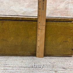 Vintage Amish Wooden Grain Box Mustard Yellow Primitive Rustic Storage Chest 14