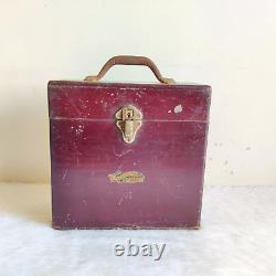 Vintage Anandji Kalyanji Gramophone Record Keeping Wooden Suitcase Box Old WD884