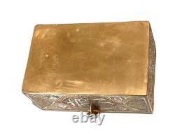 Vintage Antique 1930 Damascene Brass Silver Copper Inlay David Star Trinket Box