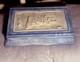 Vintage Antique 1970s Incolay Blue & White Stone Jewelry Box From Disneyland