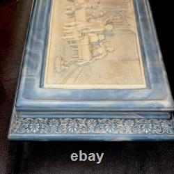 Vintage Antique 1970s Incolay Blue & White Stone Jewelry Box from Disneyland Vintage Antique 1970s Incolay Blue & White Stone Jewelry Box from Disneyland