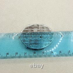 Vintage Antique 800 Sterling Silver Snuff Pill Box Wave Design Accessory