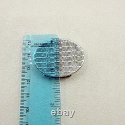 Vintage Antique 800 Sterling Silver Snuff Pill Box Wave Design Accessory