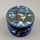 Vintage / Antique Chinese Enameled Oval Snuff Box Blue Birds 2.5x1.5