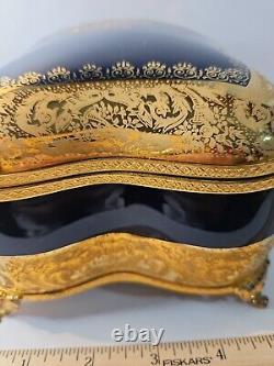 Vintage Antique Lrg Limoges Of France Trinket Box Jewelry Box Golt Gilt Prestige