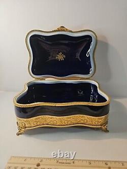 Vintage Antique Lrg Limoges Of France Trinket Box Jewelry Box Golt Gilt Prestige