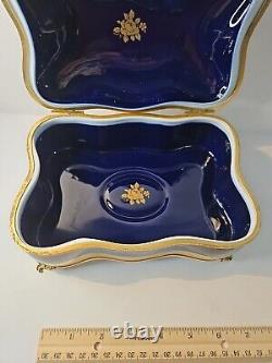 Vintage Antique Lrg Limoges Of France Trinket Box Jewelry Box Golt Gilt Prestige