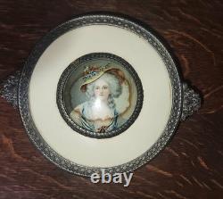 Vintage Antique PNCW USA Bronze Miniature Portrait Dresser Jewelry Trinket Box