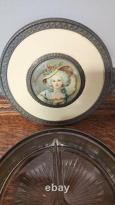 Vintage Antique PNCW USA Bronze Miniature Portrait Dresser Jewelry Trinket Box