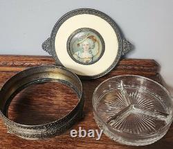 Vintage Antique PNCW USA Bronze Miniature Portrait Dresser Jewelry Trinket Box