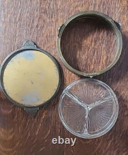 Vintage Antique PNCW USA Bronze Miniature Portrait Dresser Jewelry Trinket Box