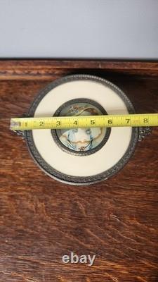 Vintage Antique PNCW USA Bronze Miniature Portrait Dresser Jewelry Trinket Box