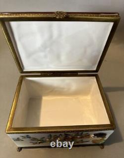 Vintage Antique Porcelain Comical Scenic Pinocchio Themed Keepsake Jewel Box