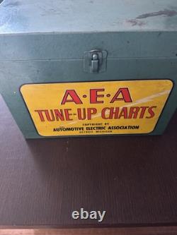 Vintage Antique Rare AEA Tune-Up Chart Box With Charts