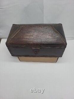 Vintage Antique Rare Treasure Jewelry Table Desk Box Wood Custom Art HISTORY