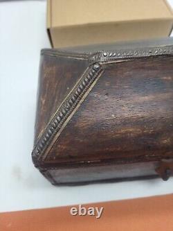 Vintage Antique Rare Treasure Jewelry Table Desk Box Wood Custom Art HISTORY