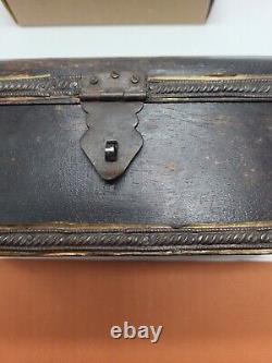 Vintage Antique Rare Treasure Jewelry Table Desk Box Wood Custom Art HISTORY