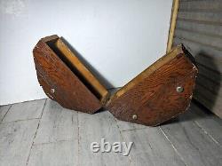 Vintage Antique Rustic Wood Purse Octagonal Box Case Sewing, Knick Knack