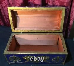 Vintage Antique Victorian Gilt Decorated Dome Top Keepsake Treasure Dresser Box