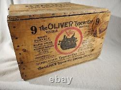 Vintage Antique Wooden Oliver Typewriter No. 9 Shipping Advertising Crate Box