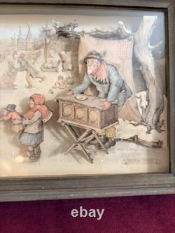 Vintage Anton Pieck 3D Shadow Box Framed THE SWINDLER