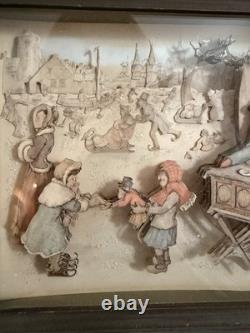 Vintage Anton Pieck 3D Shadow Box Framed THE SWINDLER