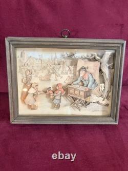 Vintage Anton Pieck 3D Shadow Box Framed THE SWINDLER