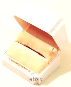Vintage Art Deco Ring Box White Celluloid Gold Roseville Jewelers CA White Velve