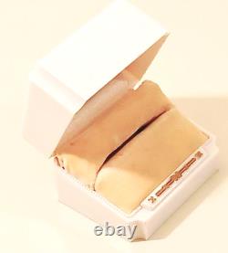 Vintage Art Deco Ring Box White Celluloid Gold Roseville Jewelers CA White Velve