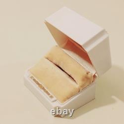 Vintage Art Deco Ring Box White Celluloid Gold Roseville Jewelers CA White Velve