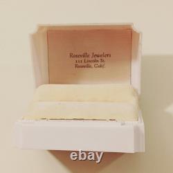 Vintage Art Deco Ring Box White Celluloid Gold Roseville Jewelers CA White Velve