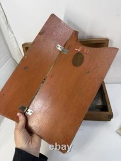Vintage Artist's Wooden Metal Lined Box with paint pallet